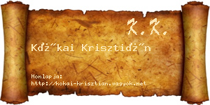 Kókai Krisztián névjegykártya